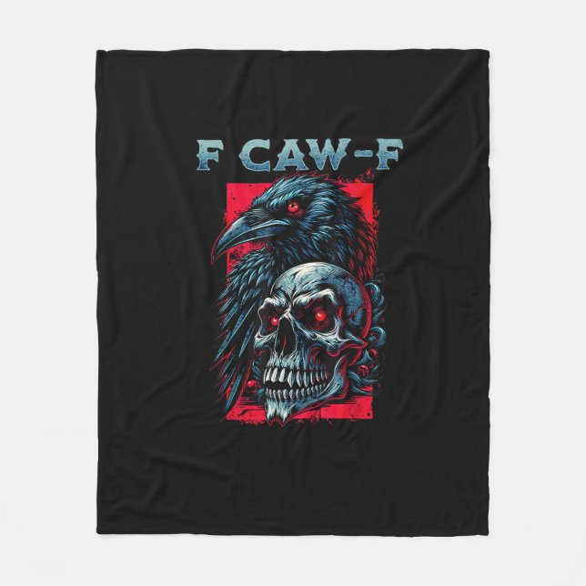 F-Caw-F Crow Humorous Graphic Fleecedecke (Vorderseite)
