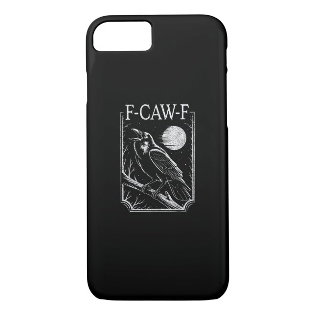 F-Caw-F Crow Minimal – Retro Gothic Bird Funny Rav Case-Mate iPhone Hülle (Rückseite)