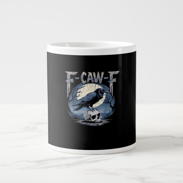 F-Caw-F Crow Moonlit Raven Classic Jumbo-Tasse (Vorderseite)