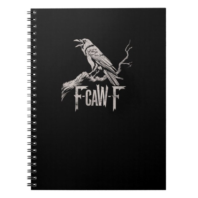 F-Caw-F Crow Pun Funny Bird Cawing Grunge Back Tri Notizblock (Vorderseite)