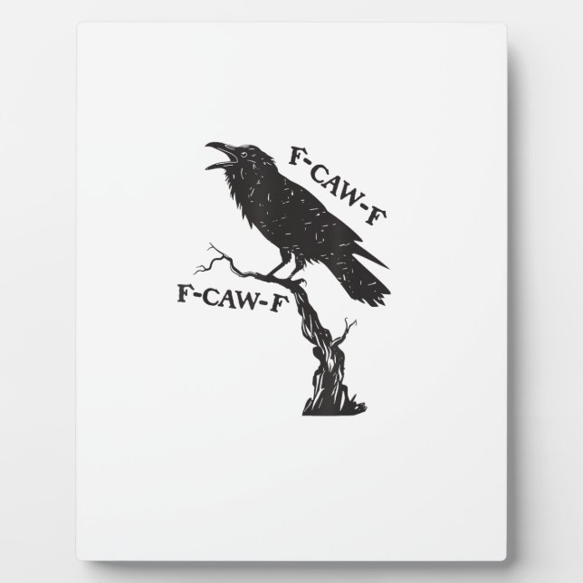 F-Caw-F Crow Pun Funny Bird Cawing Grunge Creative Fotoplatte (Vorderseite)