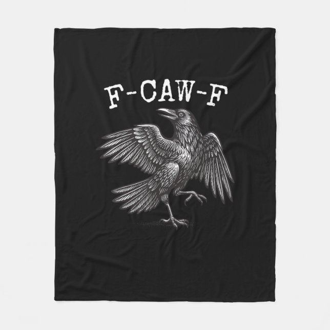 F-Caw-F Crow Pun Funny Bird Cawing Grunge Fleecedecke (Vorderseite)