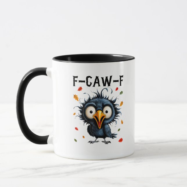 F-Caw-F Crow Pun Funny Bird Cawing Grunge Hallowee Tasse (Links)