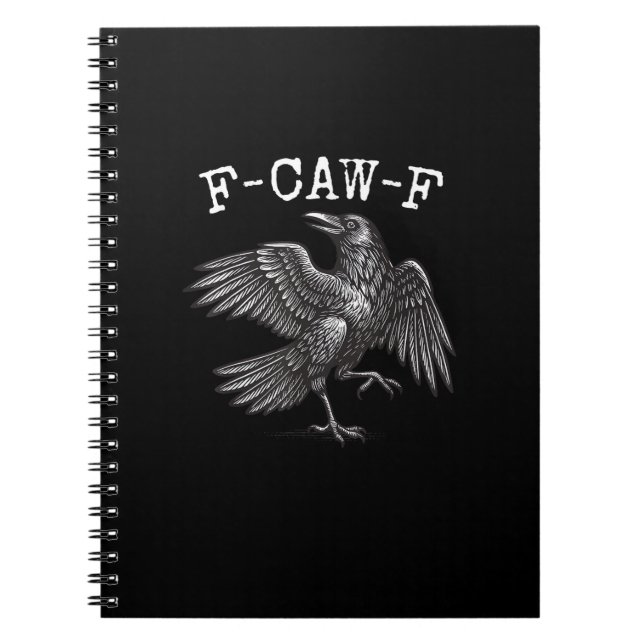 F-Caw-F Crow Pun Funny Bird Cawing Grunge Notizblock (Vorderseite)