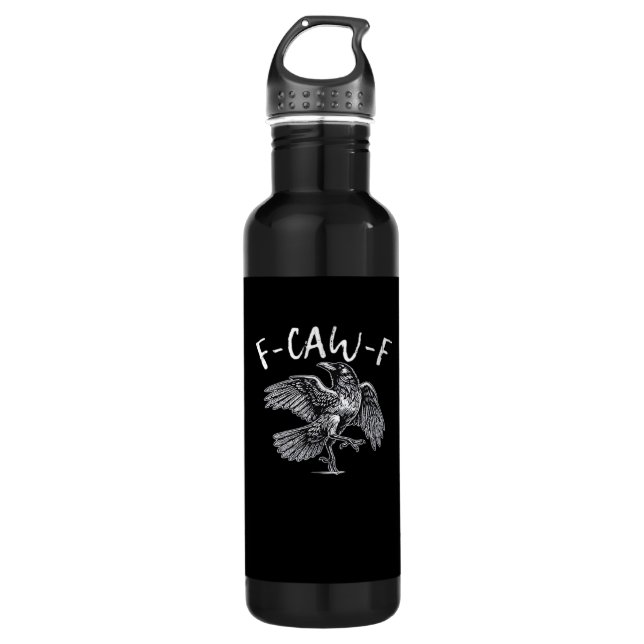 F-Caw-F Crow Retro Classic Edelstahlflasche (Vorderseite)