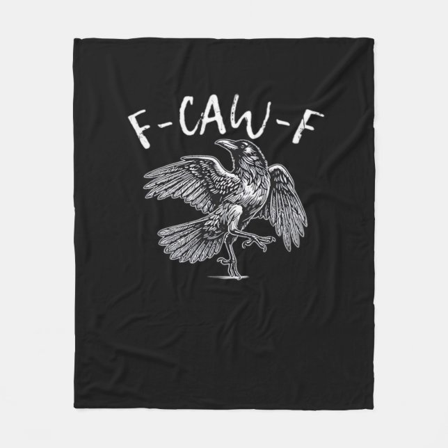 F-Caw-F Crow Retro Classic Fleecedecke (Vorderseite)