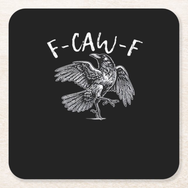 F-Caw-F Crow Retro Classic Rechteckiger Pappuntersetzer (Vorderseite)