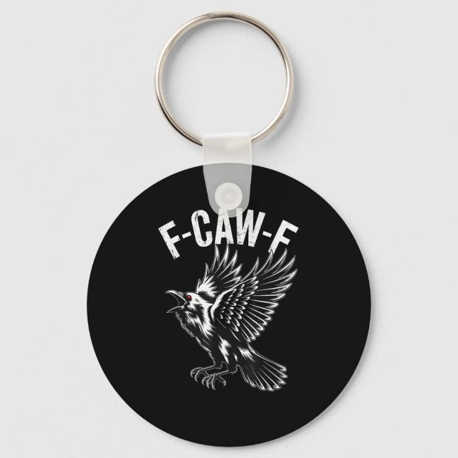 F-Caw-F Crow Retro Classic Schlüsselanhänger (Vorderseite)