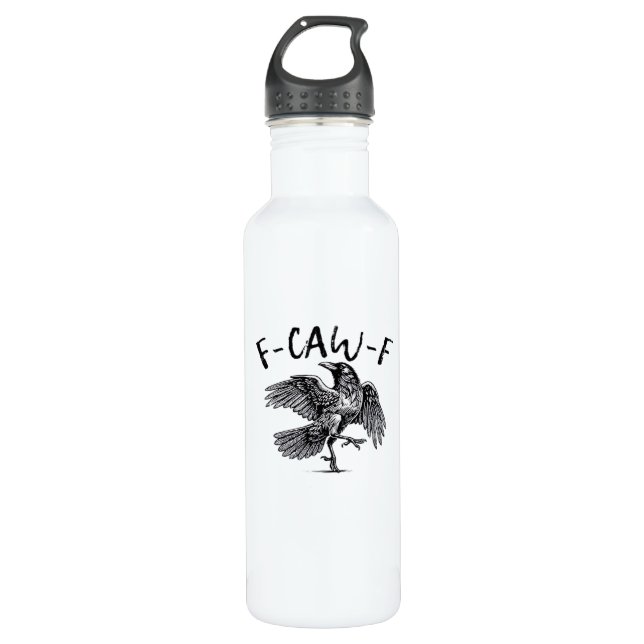 F Caw F Crow Retro Classic Style Edelstahlflasche (Vorderseite)