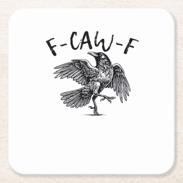 F Caw F Crow Retro Classic Style Rechteckiger Pappuntersetzer (Vorderseite)