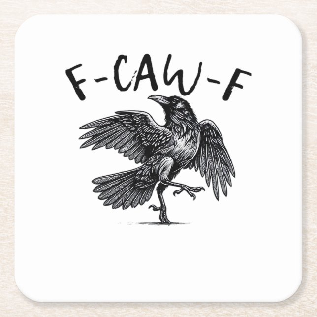 F Caw F Crow Retro Classic Style Rechteckiger Pappuntersetzer (Vorderseite)