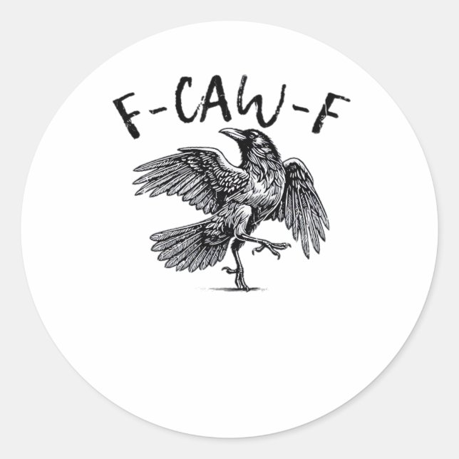 F Caw F Crow Retro Classic Style Runder Aufkleber (Vorderseite)
