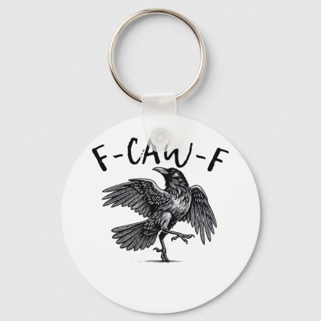F Caw F Crow Retro Classic Style Schlüsselanhänger (Vorderseite)