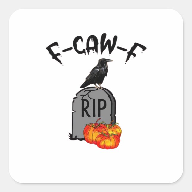 F Caw F Crow Retro Cool Quadratischer Aufkleber (Vorderseite)