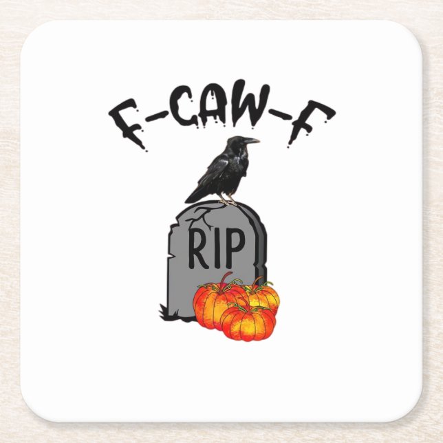 F Caw F Crow Retro Cool Rechteckiger Pappuntersetzer (Vorderseite)