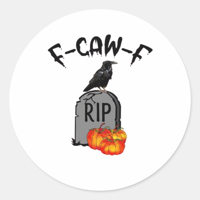 F Caw F Crow Retro Cool Runder Aufkleber (Vorderseite)
