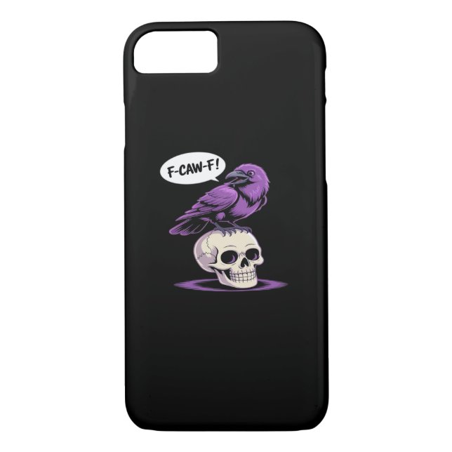F-Caw-F Crow Skull Halloween Humor Graphic Design  Case-Mate iPhone Hülle (Rückseite)