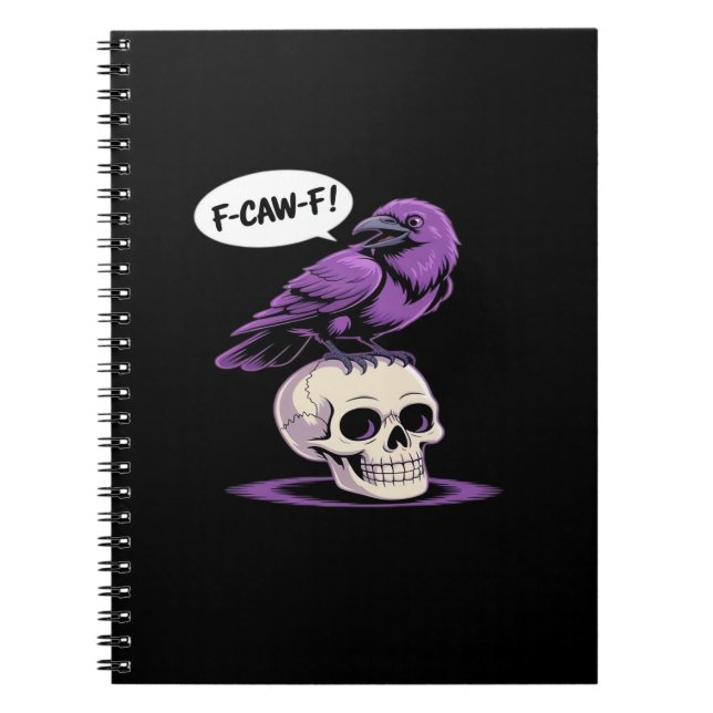 F-Caw-F Crow Skull Halloween Humor Graphic Design  Notizblock (Vorderseite)