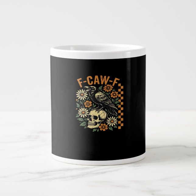 F-Caw-F Crow Vintage Graphic Jumbo-Tasse (Vorderseite)