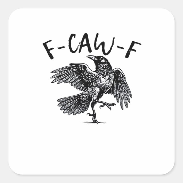 F Caw F Essential Classic Aesthetic Quadratischer Aufkleber (Vorderseite)