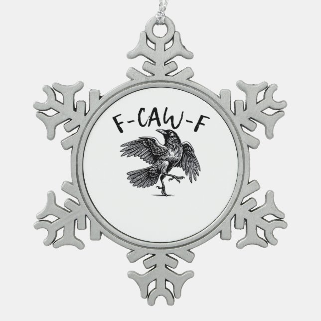 F Caw F Essential Classic Aesthetic Schneeflocken Zinn-Ornament (Vorderseite)