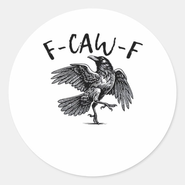 F Caw F Essential Classic Ästhetik Runder Aufkleber (Vorderseite)