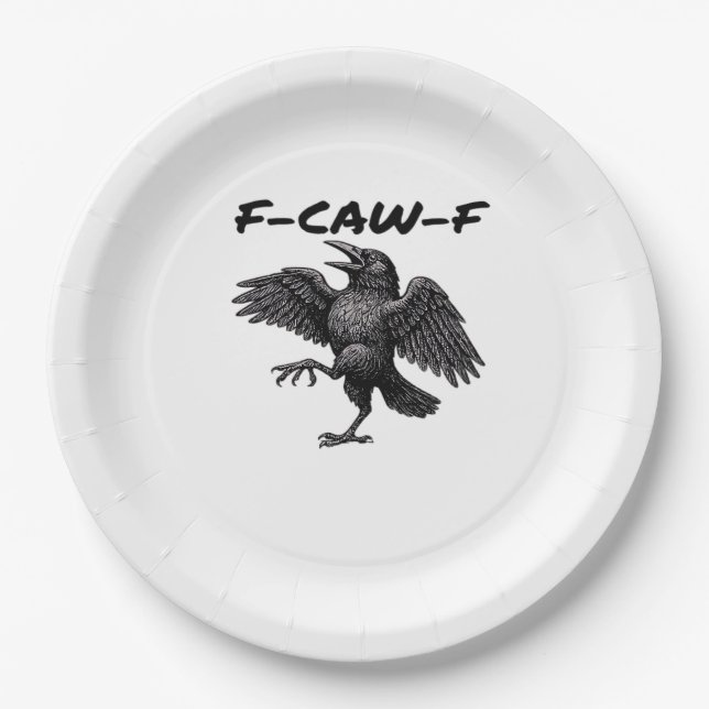 F Caw F Essential Vintage Graphic Look Pappteller (Vorderseite)