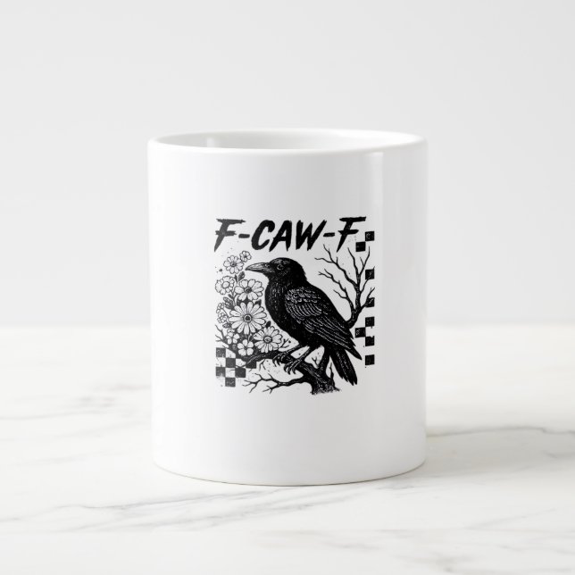 F Caw F Essentieller Lustiger Trendiger Stil Jumbo-Tasse (Vorderseite)