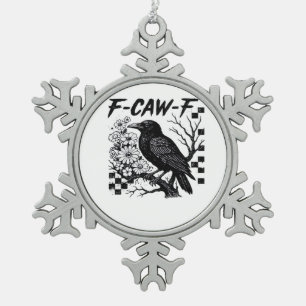 F Caw F Essentieller Lustiger Trendiger Stil Schneeflocken Zinn-Ornament