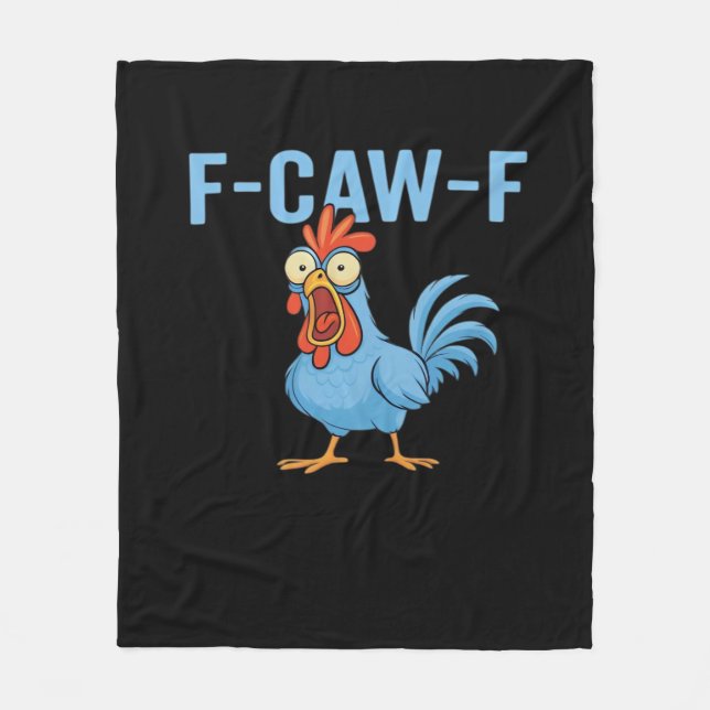 F-Caw-F Fluchende Huhn im klassischen Retro-Stil Fleecedecke (Vorderseite)