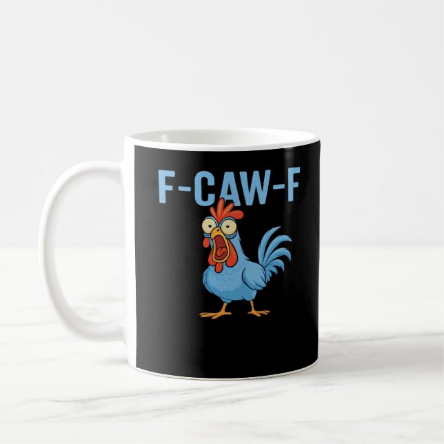 F-Caw-F Fluchende Huhn im klassischen Retro-Stil Kaffeetasse (Links)