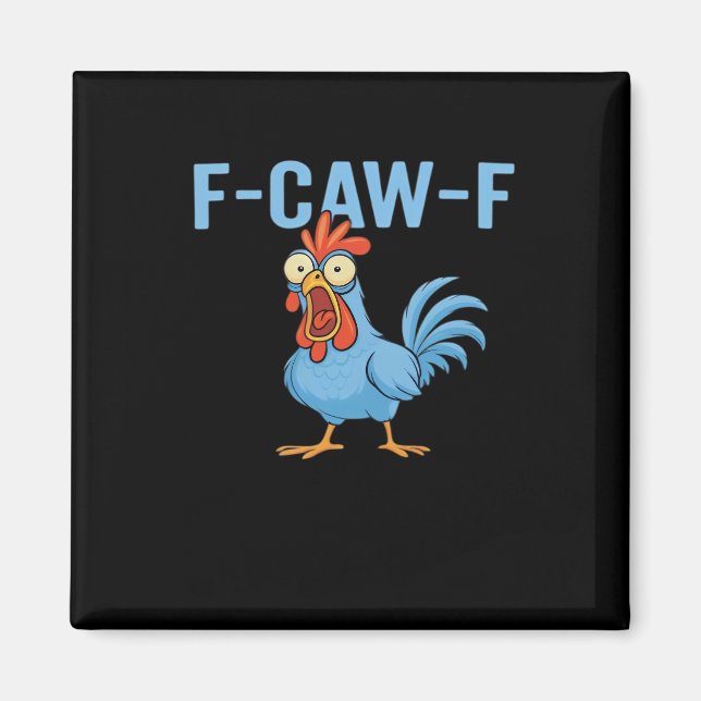 F-Caw-F Fluchende Huhn im klassischen Retro-Stil Magnet (Vorne)