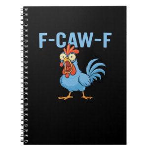 F-Caw-F Fluchender Hahn Klassischer Retro-Stil Notizblock