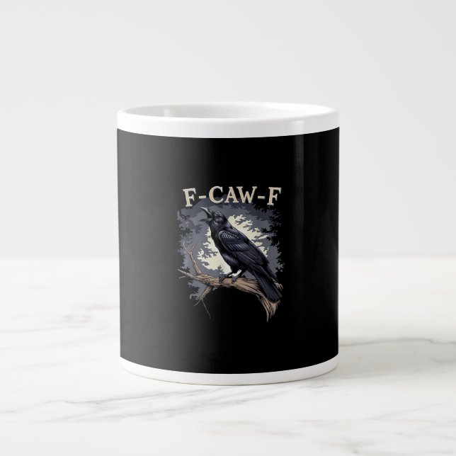F Caw F Funny Bird Crow Creative Casual Design Jumbo-Tasse (Vorderseite)