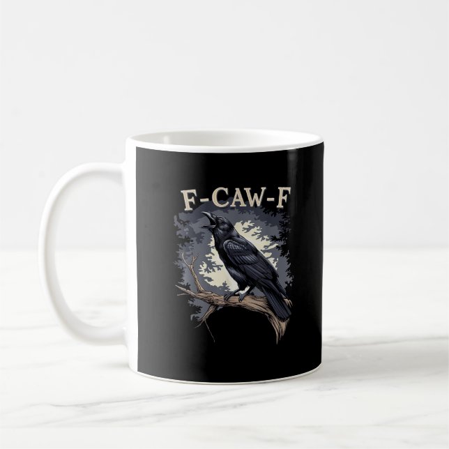 F Caw F Funny Bird Crow Creative Casual Design Kaffeetasse (Links)