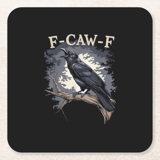 F Caw F Funny Bird Crow Creative Casual Design Rechteckiger Pappuntersetzer (Vorderseite)