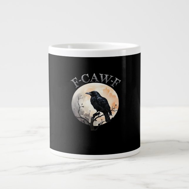 F Caw F Funny Bird Moon Minimal Clean Style Jumbo-Tasse (Vorderseite)