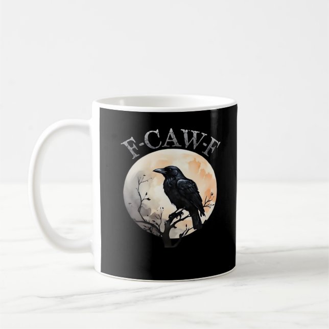 F Caw F Funny Bird Moon Minimal Clean Style Kaffeetasse (Links)