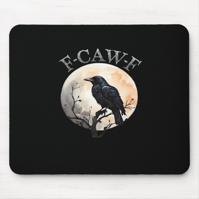 F Caw F Funny Bird Moon Minimal Clean Style Mousepad (Vorne)