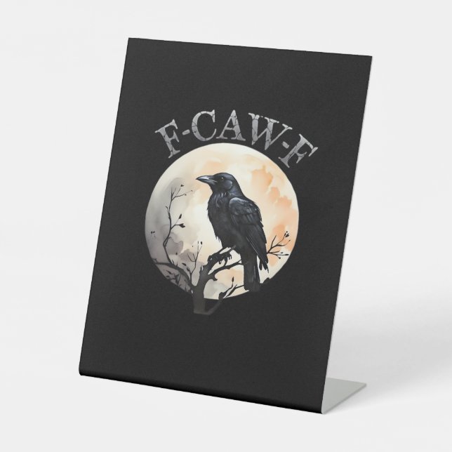 F Caw F Funny Bird Moon Minimal Clean Style Sockelschild (Vorderseite)