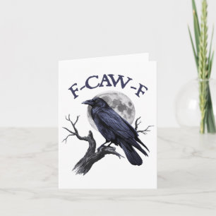 F-caw-f Funny Black Bird Black Crow Karte