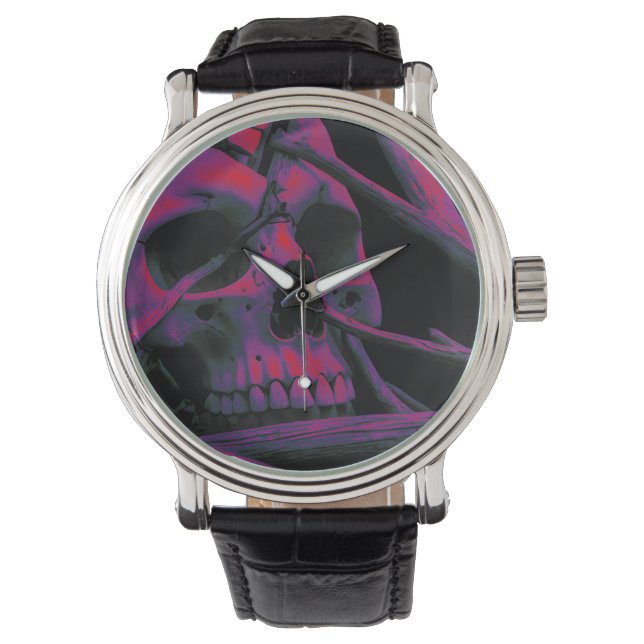 F-Caw-F Funny Black Crow Bird Armbanduhr (Vorderseite)