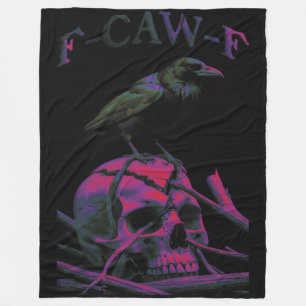 F-Caw-F Funny Black Crow Bird Fleecedecke