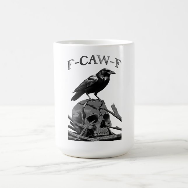 F-Caw-F Funny Black Crow Bird Kaffeetasse (Mittel)