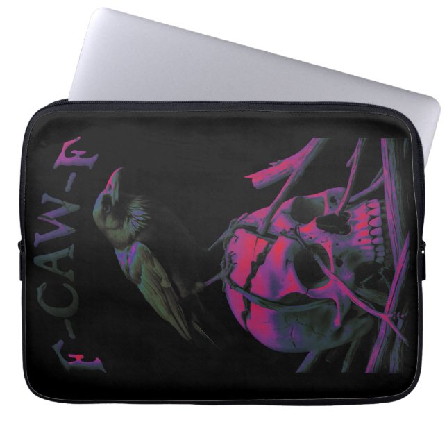 F-Caw-F Funny Black Crow Bird Laptopschutzhülle (Vorderseite)