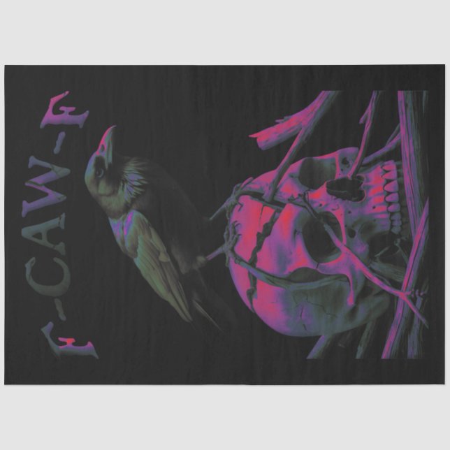 F-Caw-F Funny Black Crow Bird Seidenpapier (Vorderseite)