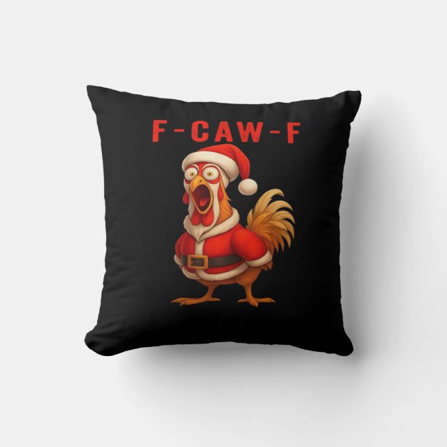 F-Caw-F Funny Chicken Christmas Essential Kissen (Vorderseite)
