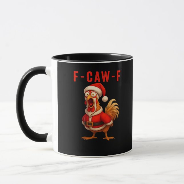 F-Caw-F Funny Chicken Christmas Essential Tasse (Links)