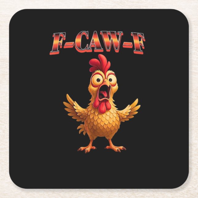 F Caw F Funny Chicken Classic Aesthetic Design Rechteckiger Pappuntersetzer (Vorderseite)