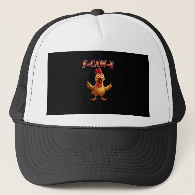 F Caw F Funny Chicken Classic Aesthetic Design Truckerkappe (Vorderseite)